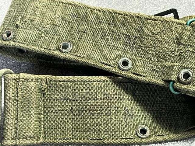 85) Good Original Used Late WW2 Dated 1944 Pat Webbing Waist Belt MECo 1945 — image 6