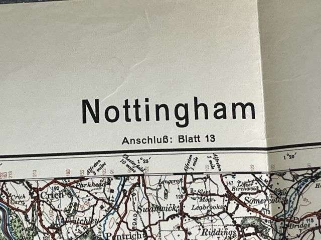 62) Good Original WW2 German Army Map of Nottingham Operation Sealion Planned Invasion of Britain 1940 — image 10