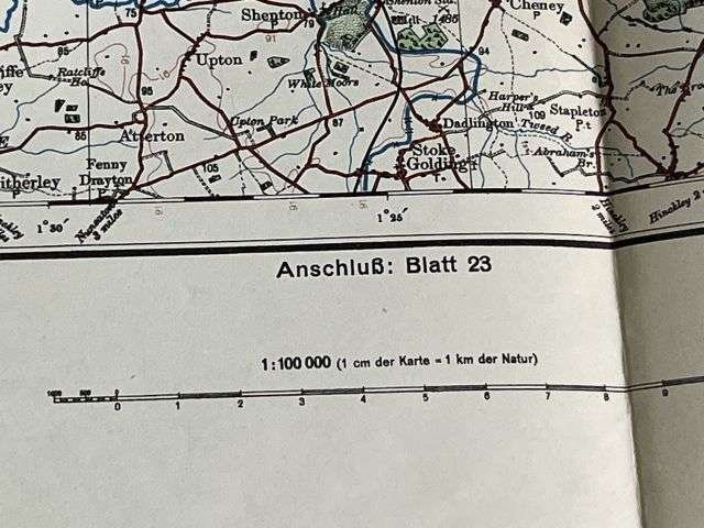 62) Good Original WW2 German Army Map of Nottingham Operation Sealion Planned Invasion of Britain 1940 — image 6