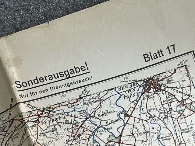 62) Good Original WW2 German Army Map of Nottingham Operation Sealion Planned Invasion of Britain 1940 — image 9