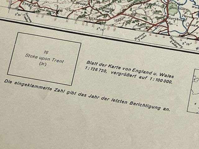 63) Good Original WW2 German Army Map of Stoke-On-Trent Operation Sealion Planned Invasion of Britain 1940 — image 8