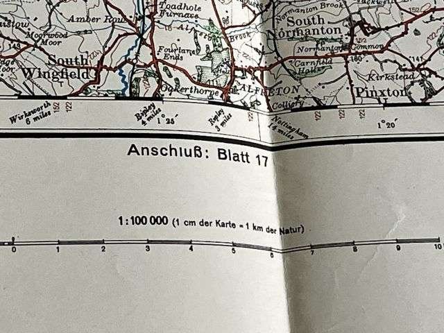 65) Good Original WW2 German Army Map of Sheffield Operation Sealion Planned Invasion of Britain 1940 — image 5