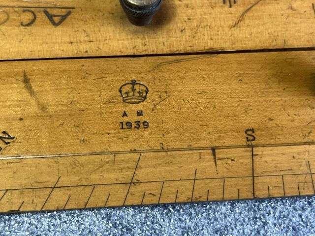 38) Nice Original WW2 RAF Navigators Air Ministry Marked Parallel Rule Dated 1939 — image 9