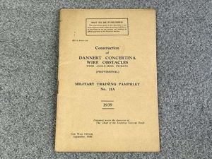 33) Original Military Training Pamphlet No 21A Construction of Dannert …