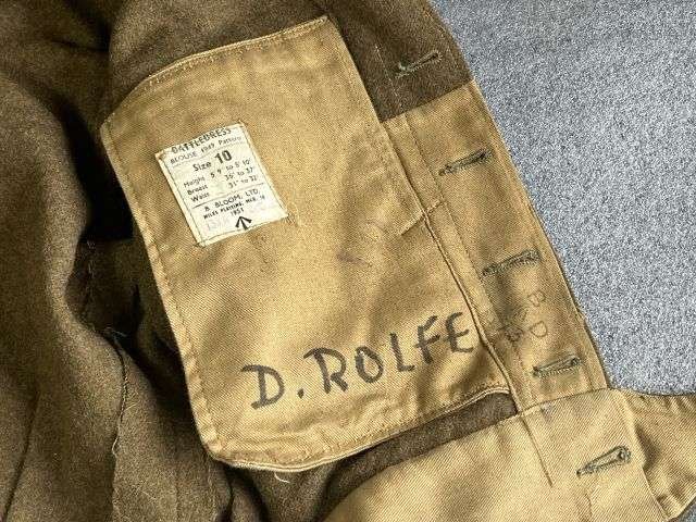28) Good Original Officers 1949 Pattern Battledress Blouse With Original RADC Insignia Dated 1951 — image 14