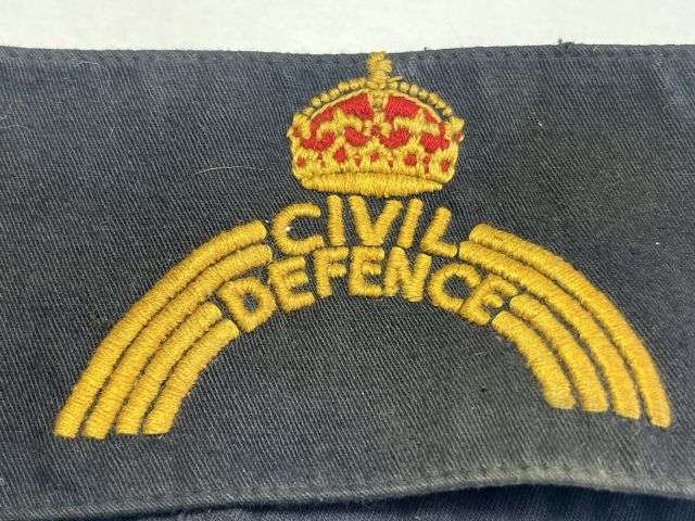 30) Excellent Original WW2 British Home Front Hand Embroidered Civil Defence Issue Armlet — image 4