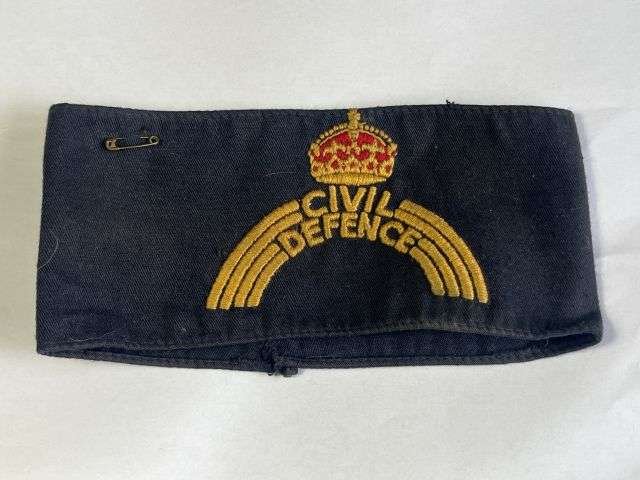 30) Excellent Original WW2 British Home Front Hand Embroidered Civil Defence Issue Armlet — image 5