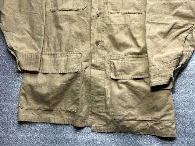 1) Excellent Clean Original WW2 Indian Made British Army Khaki Aertex Bush Jacket Dated 1943 — image 8