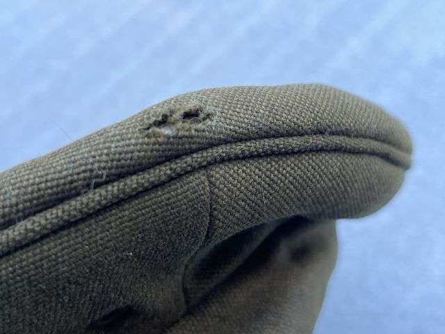 89) Very Tatty Well Used Original WW2 British Army Officers Peaked Cap Ex POW — image 2