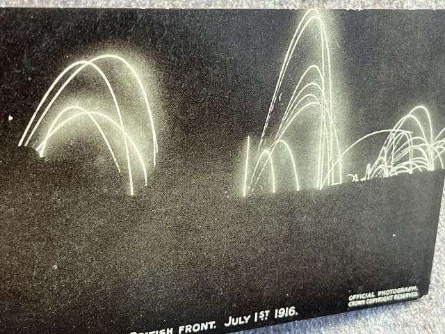 155) Good Original WW1 Postcard. Night Scene On British Front July 1st 1916 — image 5