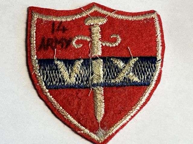 145) Mint Original Unissued 14th Army Cloth Badge XIV — image 2