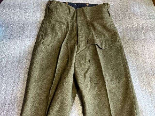 147) Excellent Original WW2 New Zealand Made Wartime Battledress Trousers In A Good Size — image 13