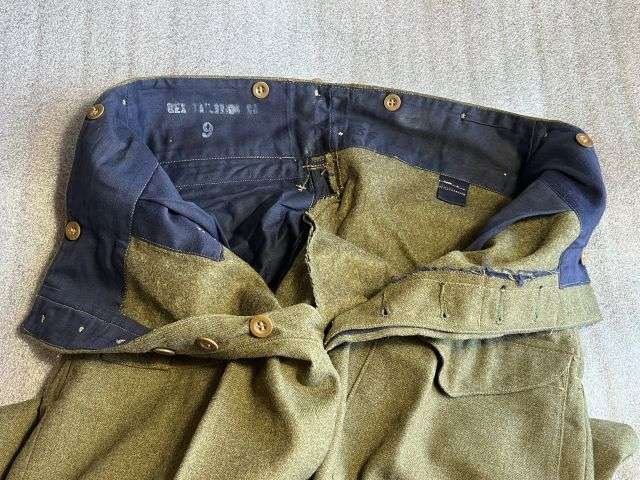 147) Excellent Original WW2 New Zealand Made Wartime Battledress Trousers In A Good Size — image 9