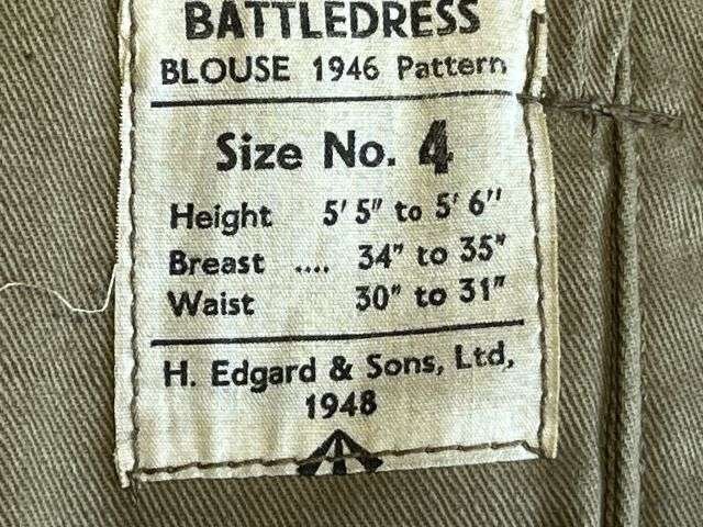 148) Tatty Original British Army 1946 Pattern Battledress Blouse 1948 With Original REME Anti-Aircraft Insignia — image 20