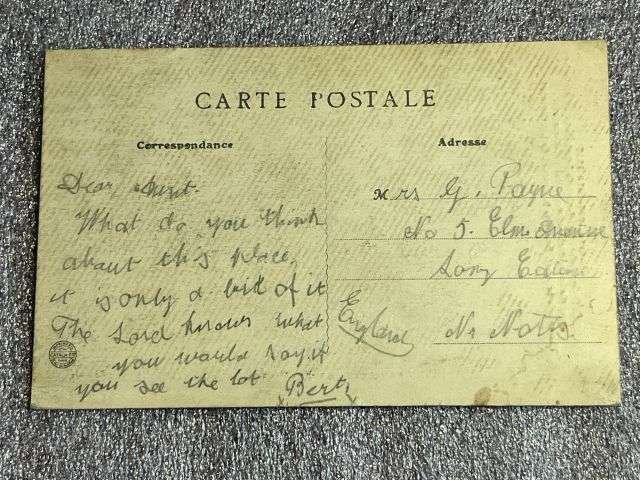 153) Good Original WW1 Postcard. The Damaged Steeple Of A Church In Albert The Somme. — image 4