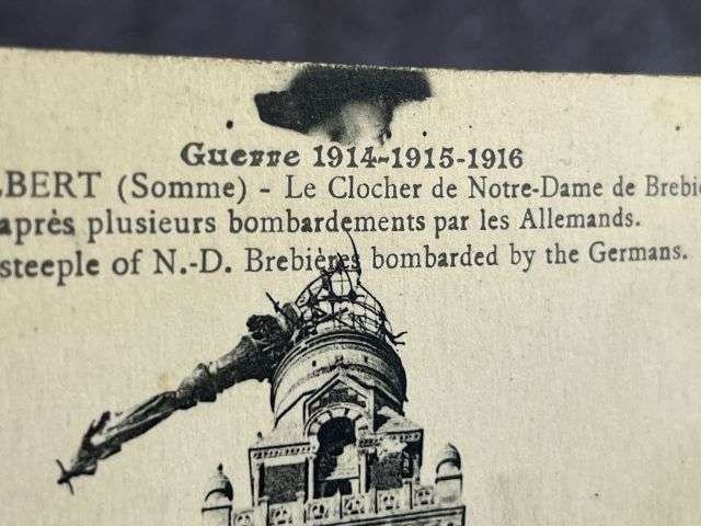 153) Good Original WW1 Postcard. The Damaged Steeple Of A Church In Albert The Somme. — image 5