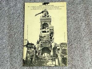 153) Good Original WW1 Postcard. The Damaged Steeple Of A …