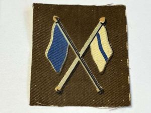 117) Mint Original WW2 British Signals Trade Badge. Printed Crossed …