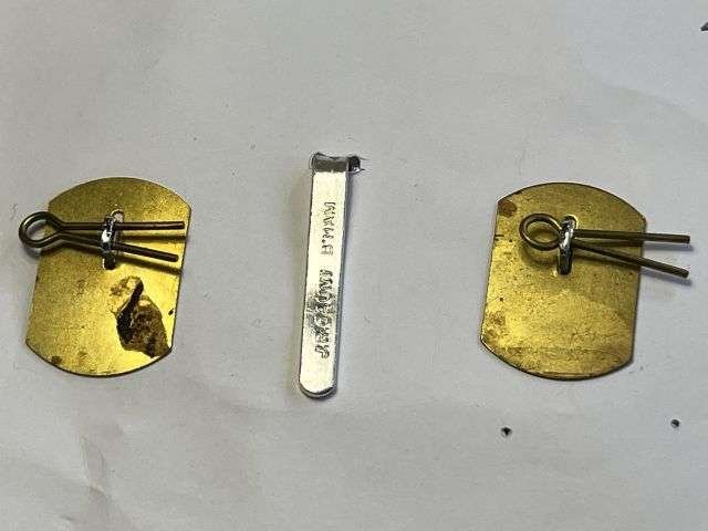 134) Excellent Post WW2 British Army Worcester & Sherwood Foresters Regiment Staybrite Cap Badge & Collar Dog Set — image 2