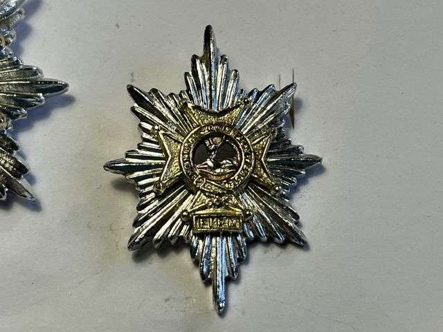 134) Excellent Post WW2 British Army Worcester & Sherwood Foresters Regiment Staybrite Cap Badge & Collar Dog Set — image 4