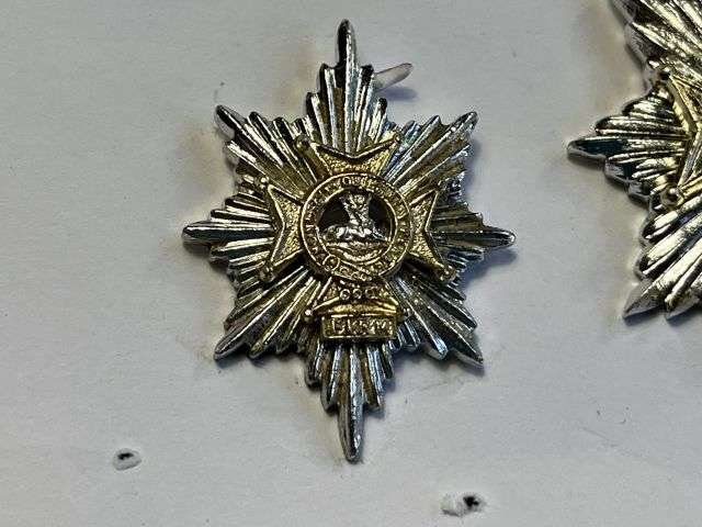 134) Excellent Post WW2 British Army Worcester & Sherwood Foresters Regiment Staybrite Cap Badge & Collar Dog Set — image 5
