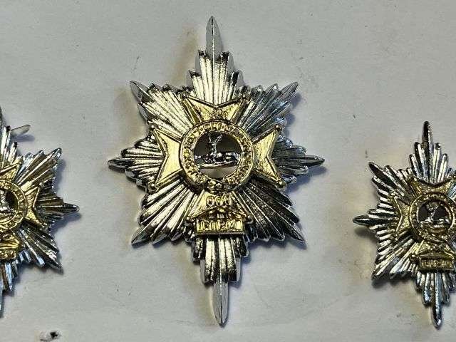 134) Excellent Post WW2 British Army Worcester & Sherwood Foresters Regiment Staybrite Cap Badge & Collar Dog Set — image 6