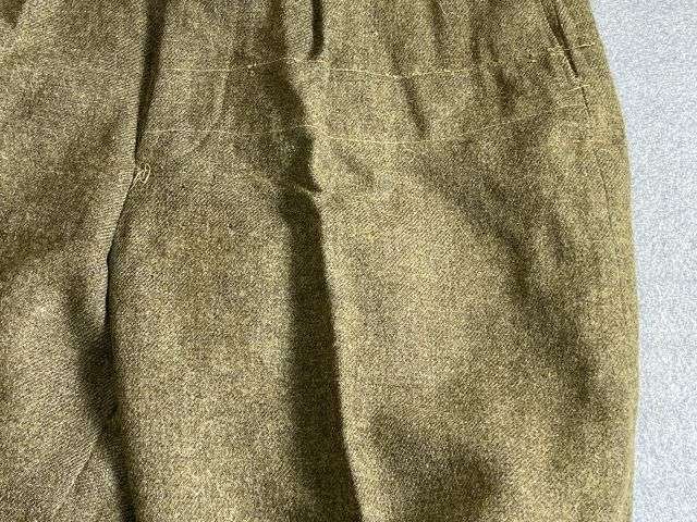 99) Good Original WW2 Canadian Made Battledress Trousers 1945 With Map Pocket Removed — image 7