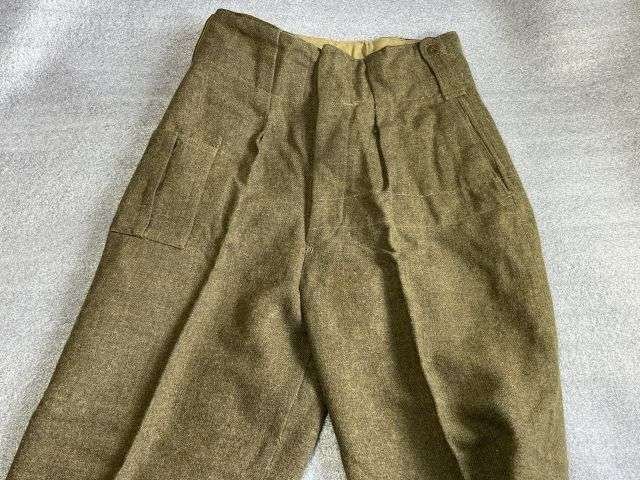 99) Good Original WW2 Canadian Made Battledress Trousers 1945 With Map Pocket Removed — image 8