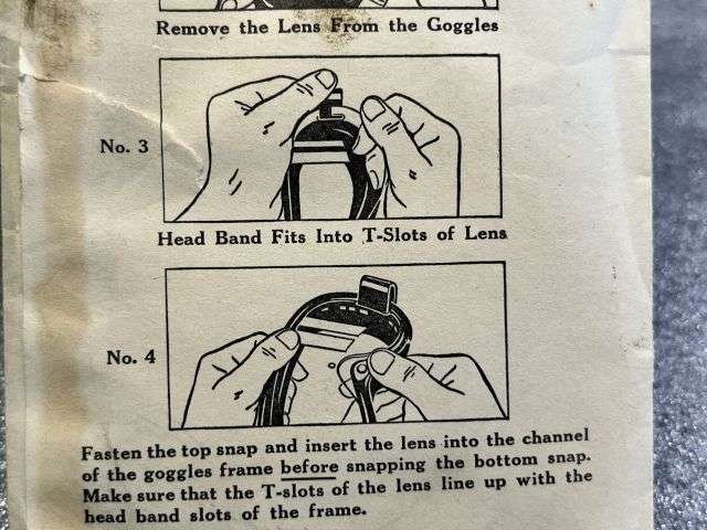 105) Original WW2 Era US Army Issue General Purpose Goggles M-1944 In Box Of Issue — image 2