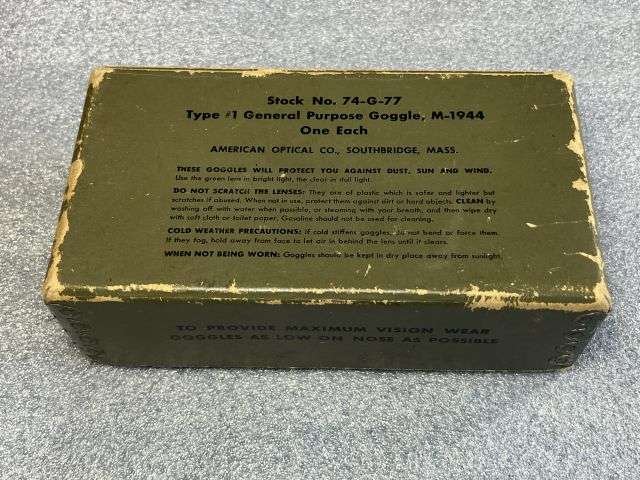 105) Original WW2 Era US Army Issue General Purpose Goggles M-1944 In Box Of Issue — image 20