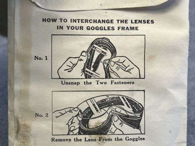 105) Original WW2 Era US Army Issue General Purpose Goggles M-1944 In Box Of Issue — image 3