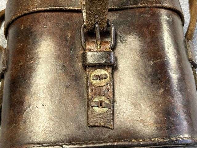 106) Good Original WW1 French Made British Army Officers Small Field Glasses and Case — image 12