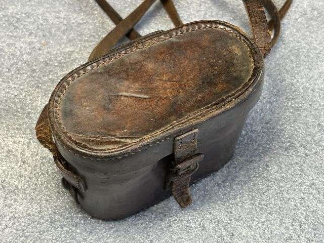 106) Good Original WW1 French Made British Army Officers Small Field Glasses and Case — image 15