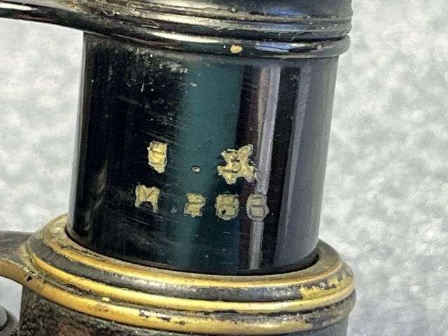 106) Good Original WW1 French Made British Army Officers Small Field Glasses and Case — image 4