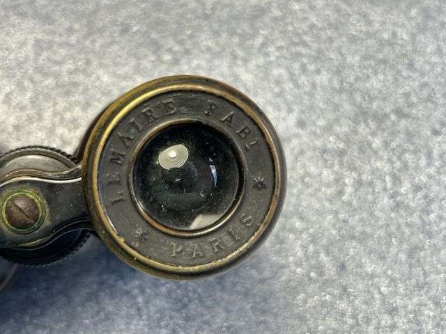 106) Good Original WW1 French Made British Army Officers Small Field Glasses and Case — image 8