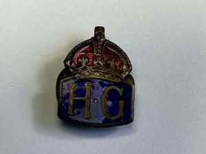 82) Good Original WW2 Home Guard Brass & Enamel Lapel …