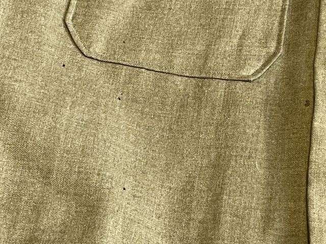 84) Excellent Original 1944 Dated US Army OD Flannel Shirt With Gas Flap — image 22