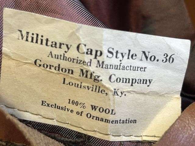 91) Excellent Original WW2 Dated US Army Infantry Officers Garrison Cap With 3rd Army Enamel Badge Marked 800 Silver — image 3