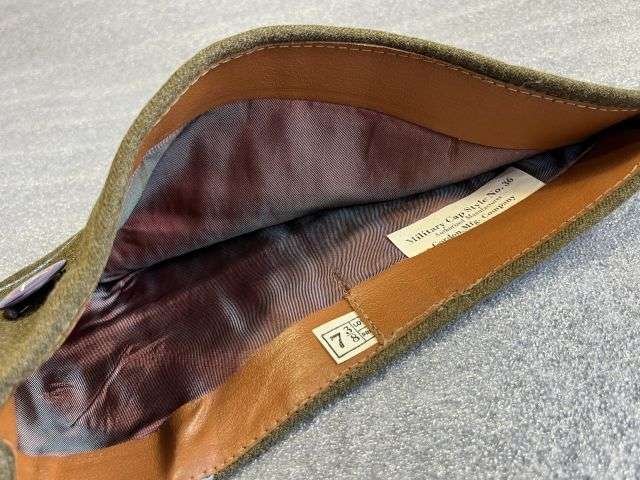 91) Excellent Original WW2 Dated US Army Infantry Officers Garrison Cap With 3rd Army Enamel Badge Marked 800 Silver — image 4