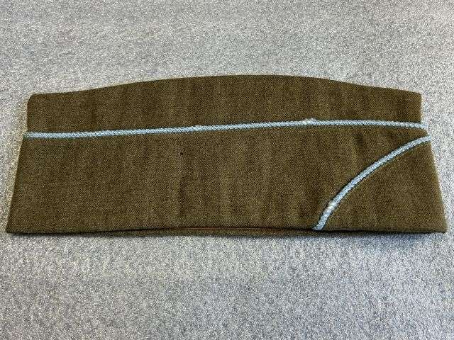 91) Excellent Original WW2 Dated US Army Infantry Officers Garrison Cap With 3rd Army Enamel Badge Marked 800 Silver — image 5