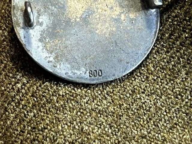 91) Excellent Original WW2 Dated US Army Infantry Officers Garrison Cap With 3rd Army Enamel Badge Marked 800 Silver — image 6