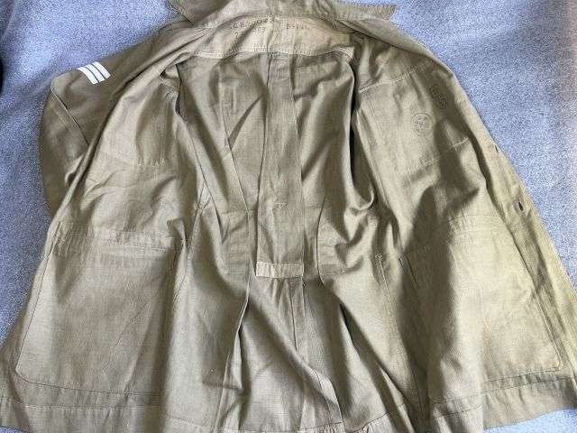 92) Lovely Clean Original WW2 Indian Made British Army Khaki Aertex Bush Jacket With ID & Dated 1942 Also His 1941 Dated Kitbag — image 17