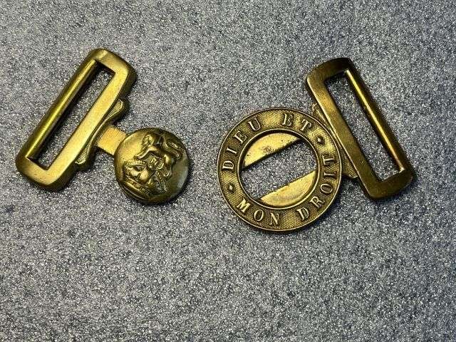 63) Good Original WW1 WW2 Kings Crown Heavy Duty GS Buckle — image 2