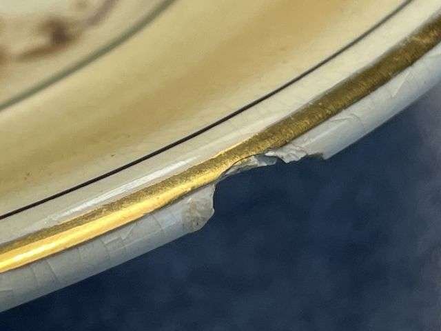 70) Original WW1 Bruce Bairnsfather Old Bill Small Side Plate With Edge Chip — image 3