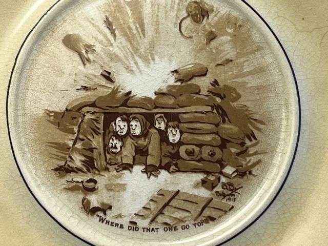 70) Original WW1 Bruce Bairnsfather Old Bill Small Side Plate With Edge Chip — image 6