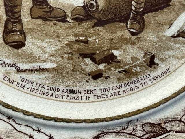 71) Good Original WW1 Bruce Bairnsfather Old Bill Small Plate — image 6
