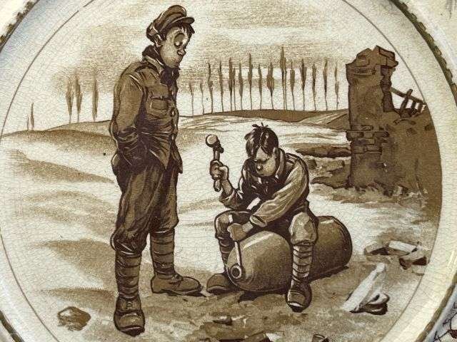 71) Good Original WW1 Bruce Bairnsfather Old Bill Small Plate — image 7