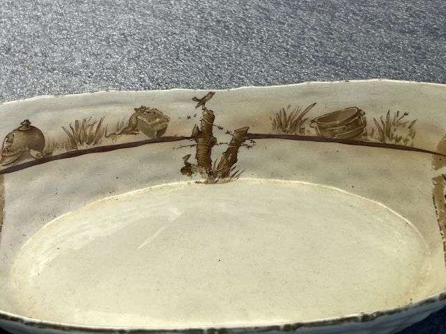 74) Excellent Original WW1 Era Bruce Bairnsfather Old Bill Large Oval Dish/Pin Tray 1919 — image 4