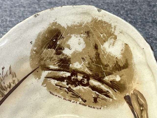 74) Excellent Original WW1 Era Bruce Bairnsfather Old Bill Large Oval Dish/Pin Tray 1919 — image 8