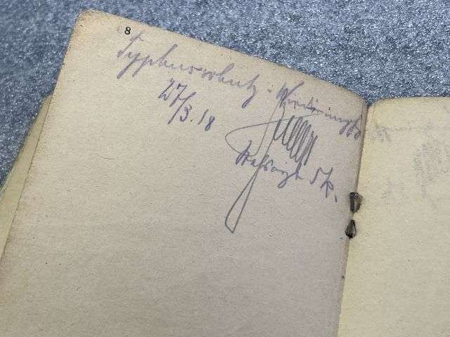 40) Tatty Well Used Original WW1 Imperial German Army Militarpas, Paperwork, Photo & Death Card — image 11